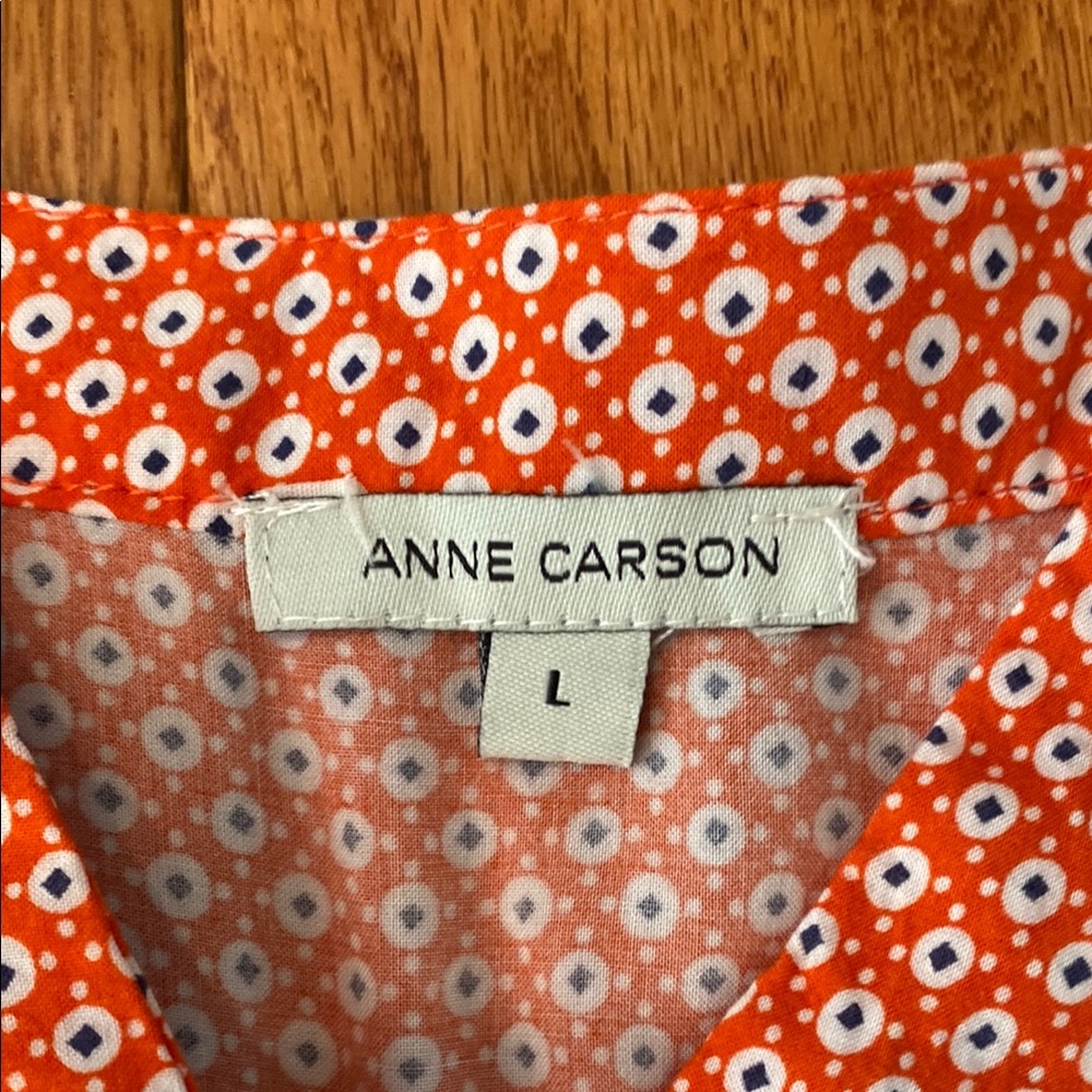 Anne Carson Orange Patterned Blouse - Picture 2 of 7